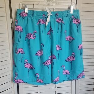 Chubbies Teal Flamingo The Beach Retreat Swim Shorts Size XL